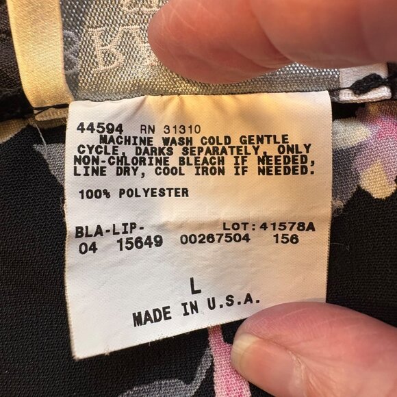 Brannan Studio Y2K Long Black Floral Skirt Large Vintage USA Slit Zip Maxi Dark - Picture 3 of 8